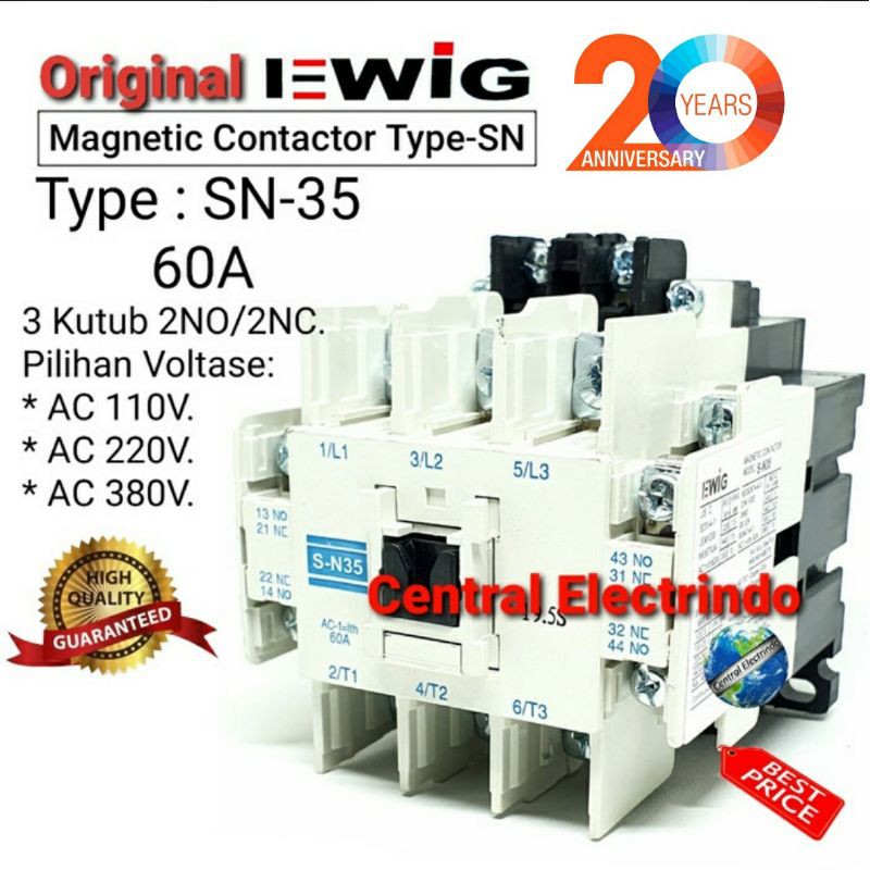 Kontaktor Contactor SN-35 AC 220V EWIG.