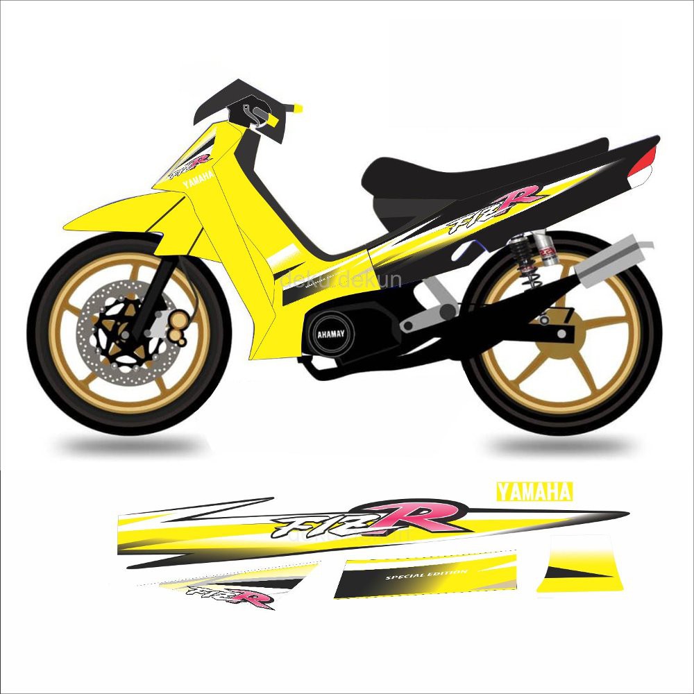 Stiker Striping F1zr Variasi Kuning Hitam Cod Shopee Indonesia