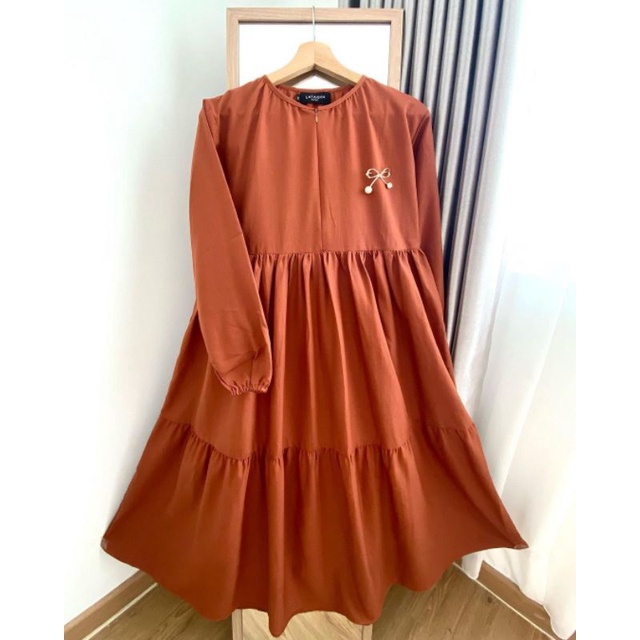 tunik midi dress simpel bahan itycrep premium