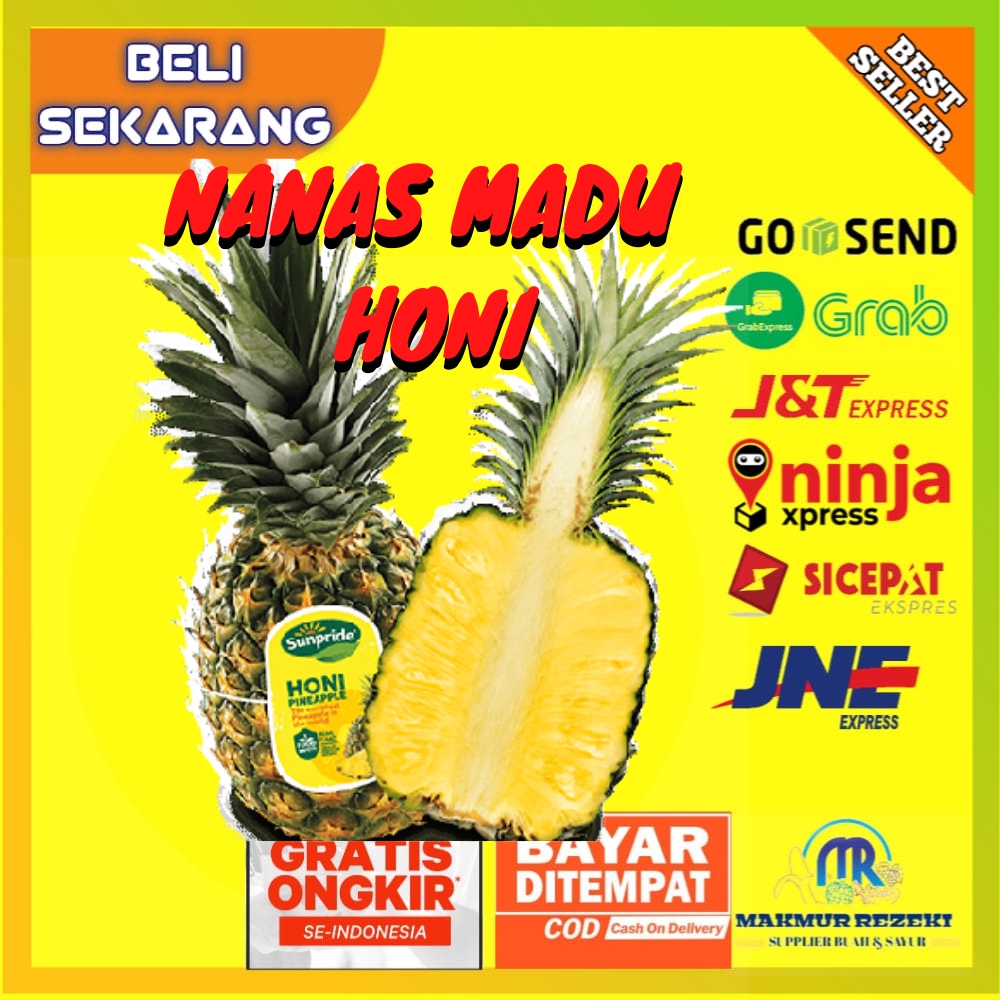 

BUAH NANAS MADU HONI SUNPRIDE MANIS BESAR MURAH SEGAR SIZE UKURAN 1-1.3 KG HARGA PER 1 PCS BIJI