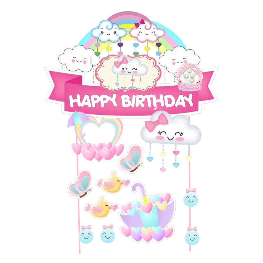 LOVE RAIN CLOUD CAKE TOPPER