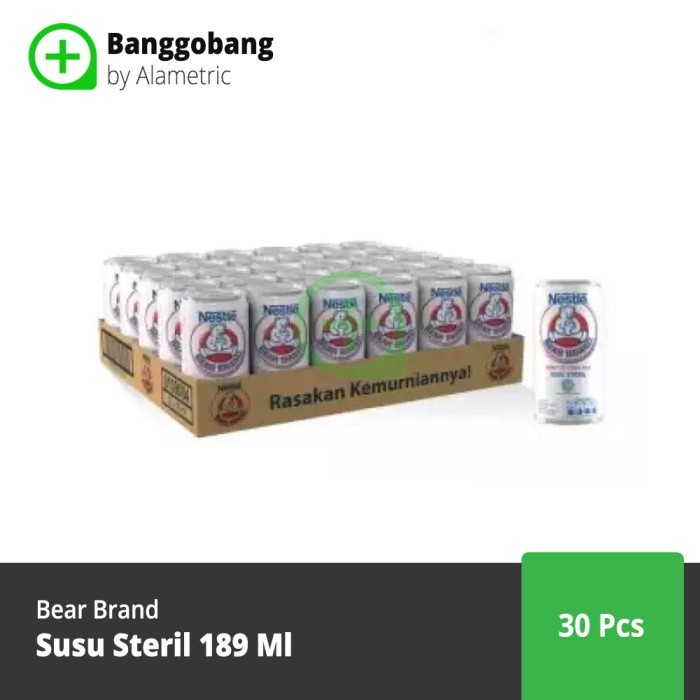 

Bear Brand Susu Steril 30 x 189 ml Khusus Ojek Online - Banggobang