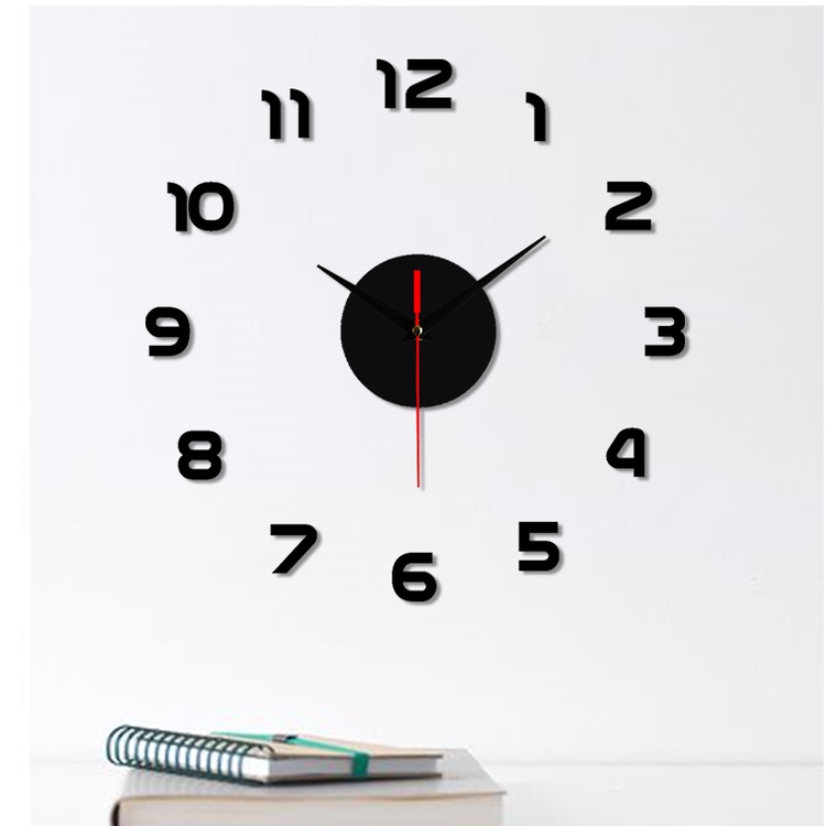 G8A emoyo jam dinding diy wall clock model simple 30 cm - diy-201 - black Or-i