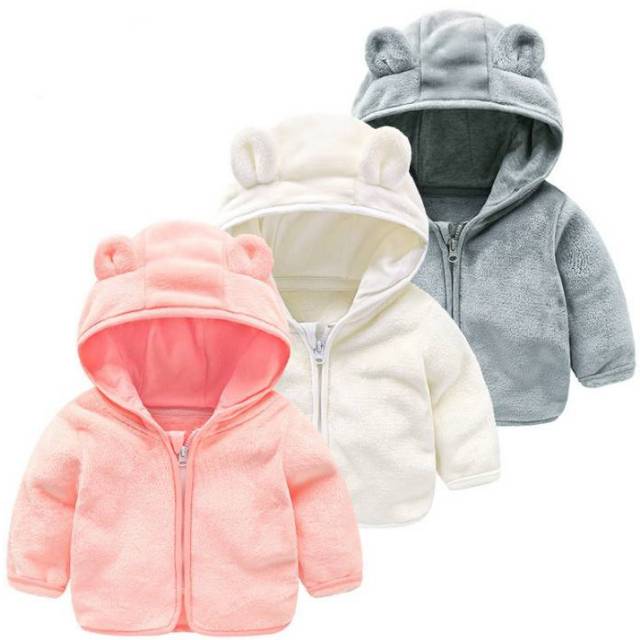 Jaket Anak Polos Cewek Cowok Resleting Zipper Depan Balita Batita Baby Toddler Kids Jacket Sweater Boy Girl Mantel 2 3 4 5 Tahun Polos Putih Pink Abu