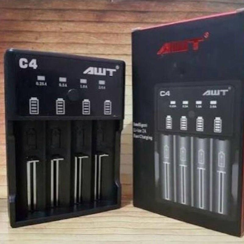 PRODUK ORIGINAL CHARGER AWT C4 - Charger baterai 4 slot