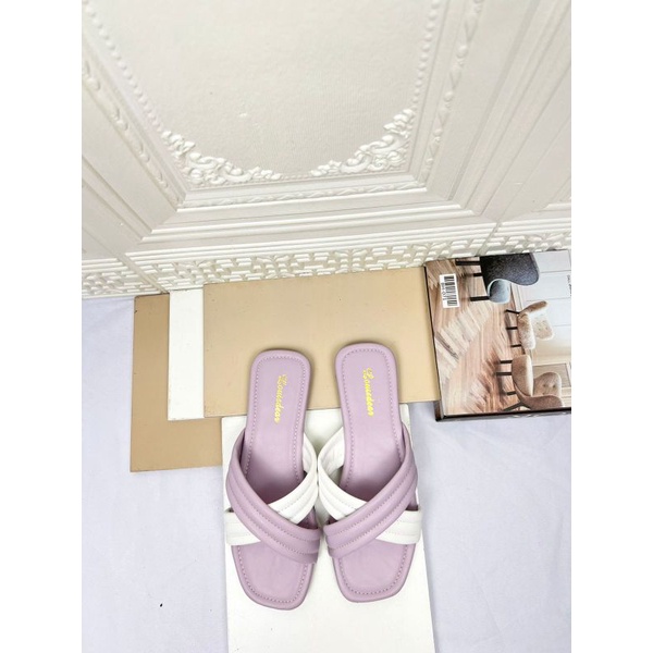 sendal flat shoes wanita terbaru kekinian pesta LOUISDEAR sendal flat S151