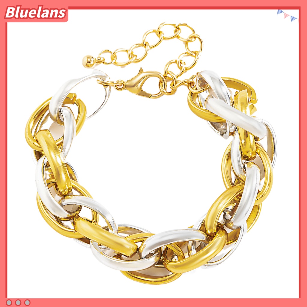 Gelang Rantai Tangan Mono layer Bahan Aluminum Gaya Retro Untuk Wanita