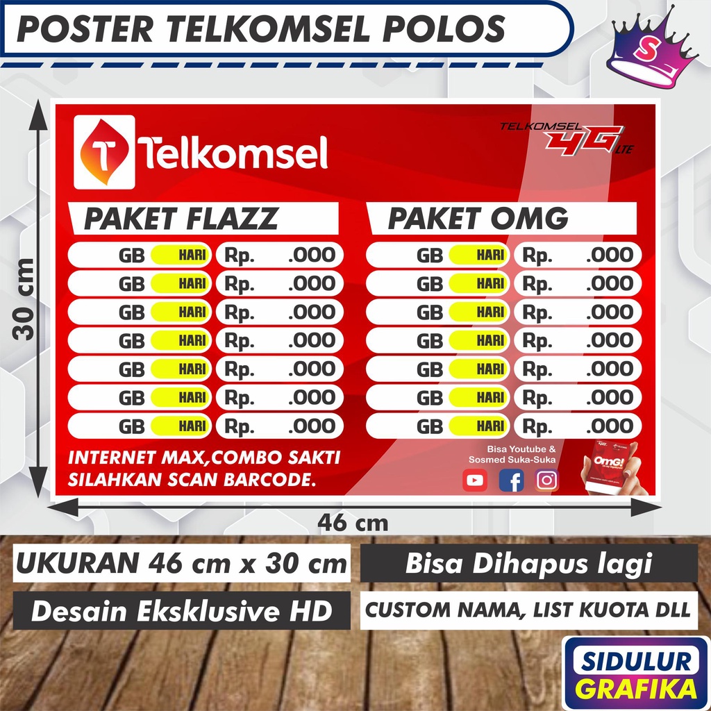 

Poster A3 Kosongan Telkomsel Bisa Dihapus Sidulur Cell