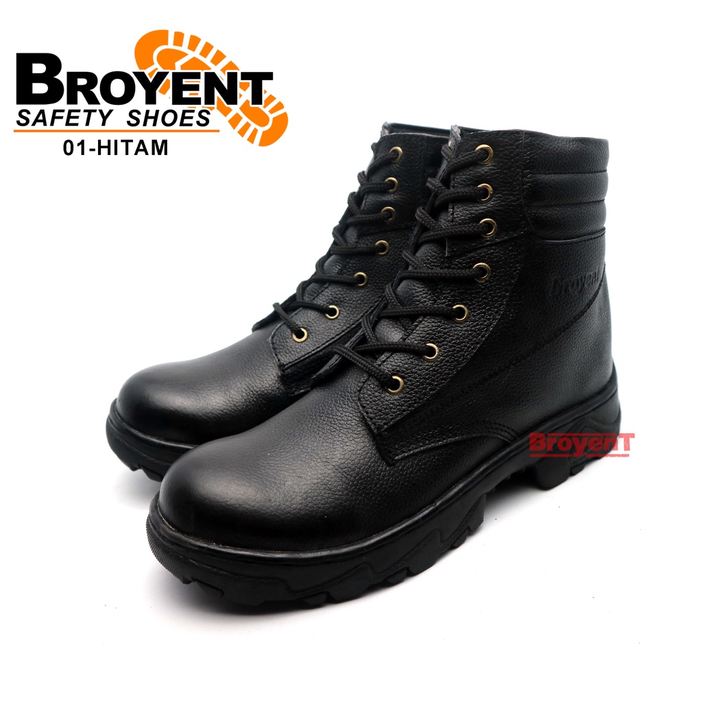 Sepatu Safety Boots Tali Kulit Asli 01