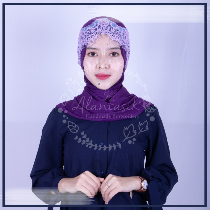 Alantasik - Inner Lace Prada / Bandana brukat pesta/ dalaman jilbab  RENDA  iner kerudung GR.5