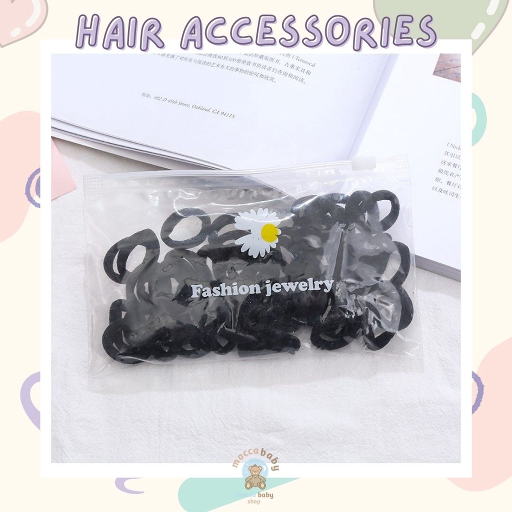 MBSS - IKAT RAMBUT BON-BON 50PCS Karet Polos Korea Karet Simple Elegan Kuncir Rambut