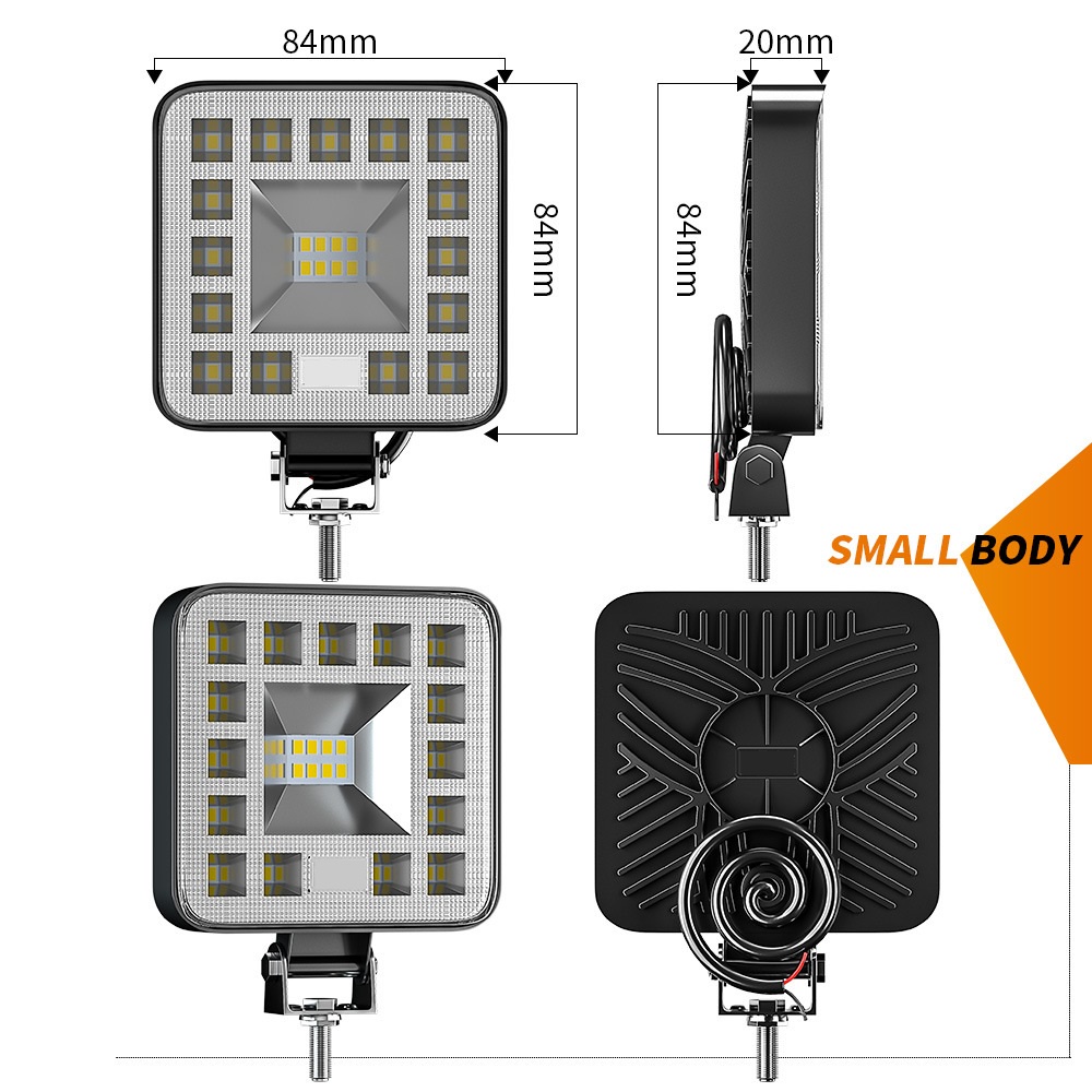 Lampu LED Sorot Tembak Worklight Mobil Motor 69 Watt 23 Titik Mata 69Watt Offroad 69 W W69 12V 24V Kotak