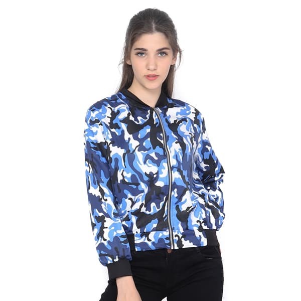 Jaket Wanita MOSIRU Jaket Bomber Wanita Balotelli Premium Army - Biru(J7E4) REAL PICT BAHAN PREMIUM 