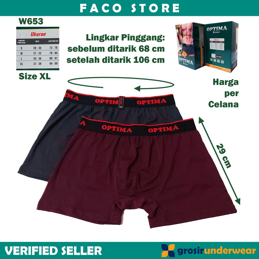 F51 - Boxer Pria - Celana Dalam Laki-Laki CD Cowok Men Underwear Bahan Nyaman - Merk OPTIMA [1 PC]