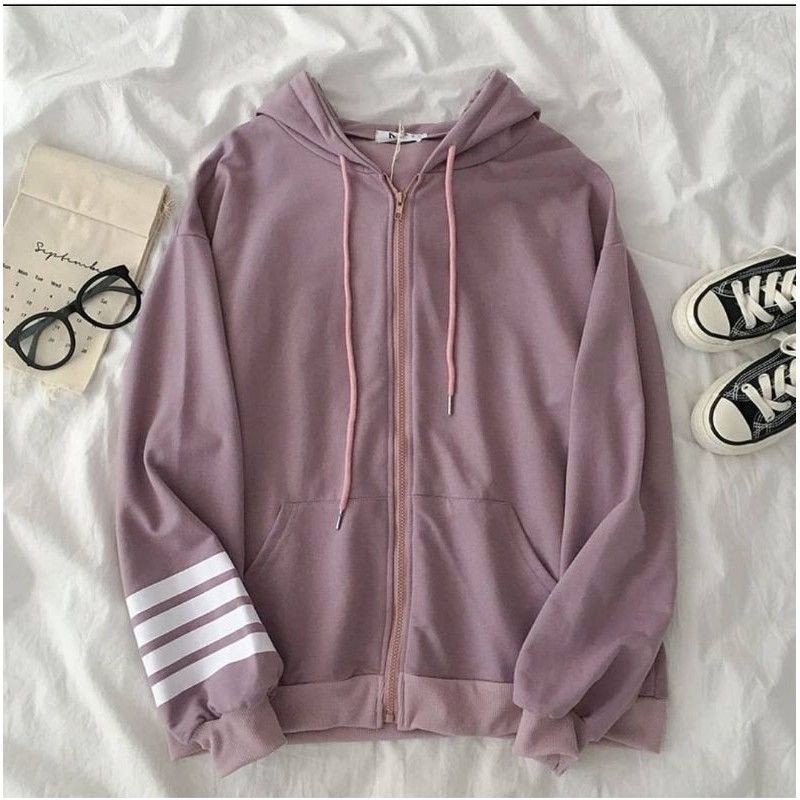 HOODIE ZIPER SWEATER WANITA - REGLAN SALUR HOODIE FLEECE TEBAL - HOODIE WANITA-1