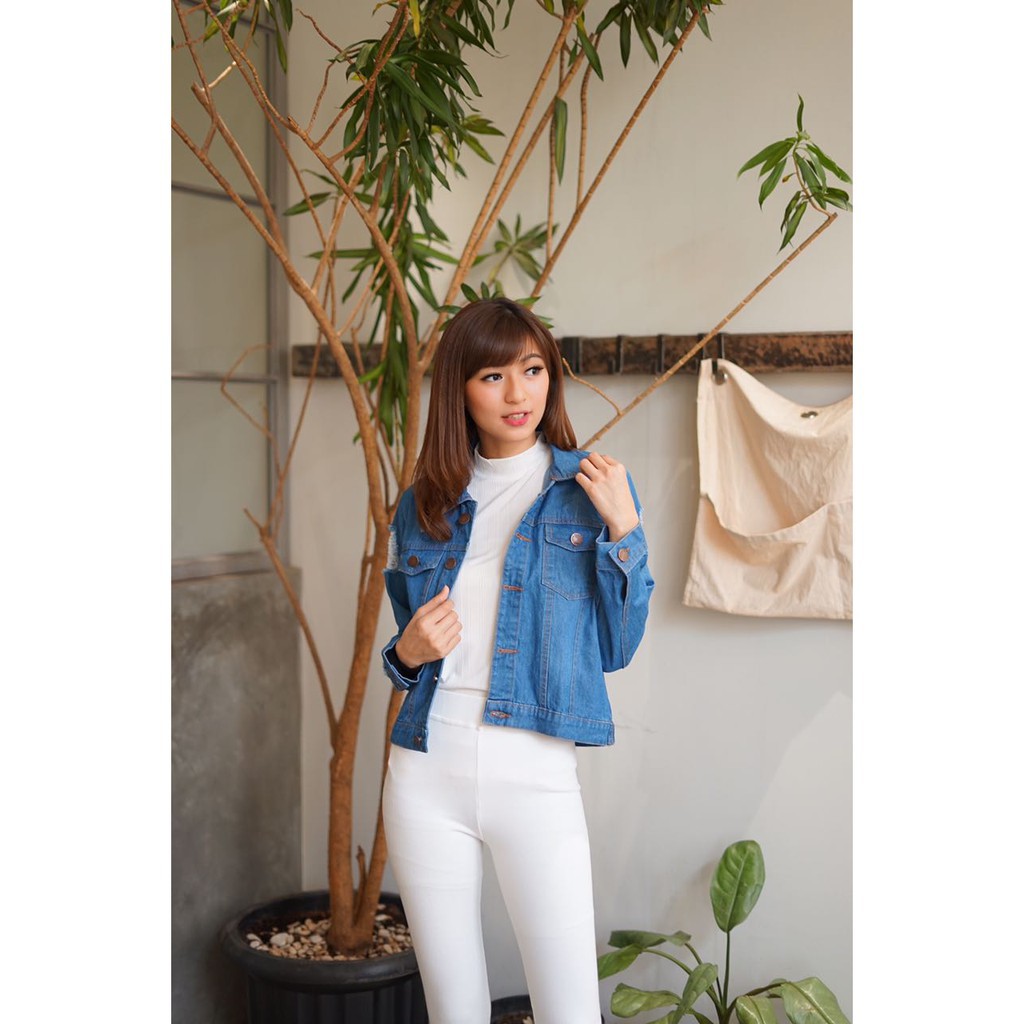 SALE!! VANILLESHOP - Jaket ripped jeans Ges