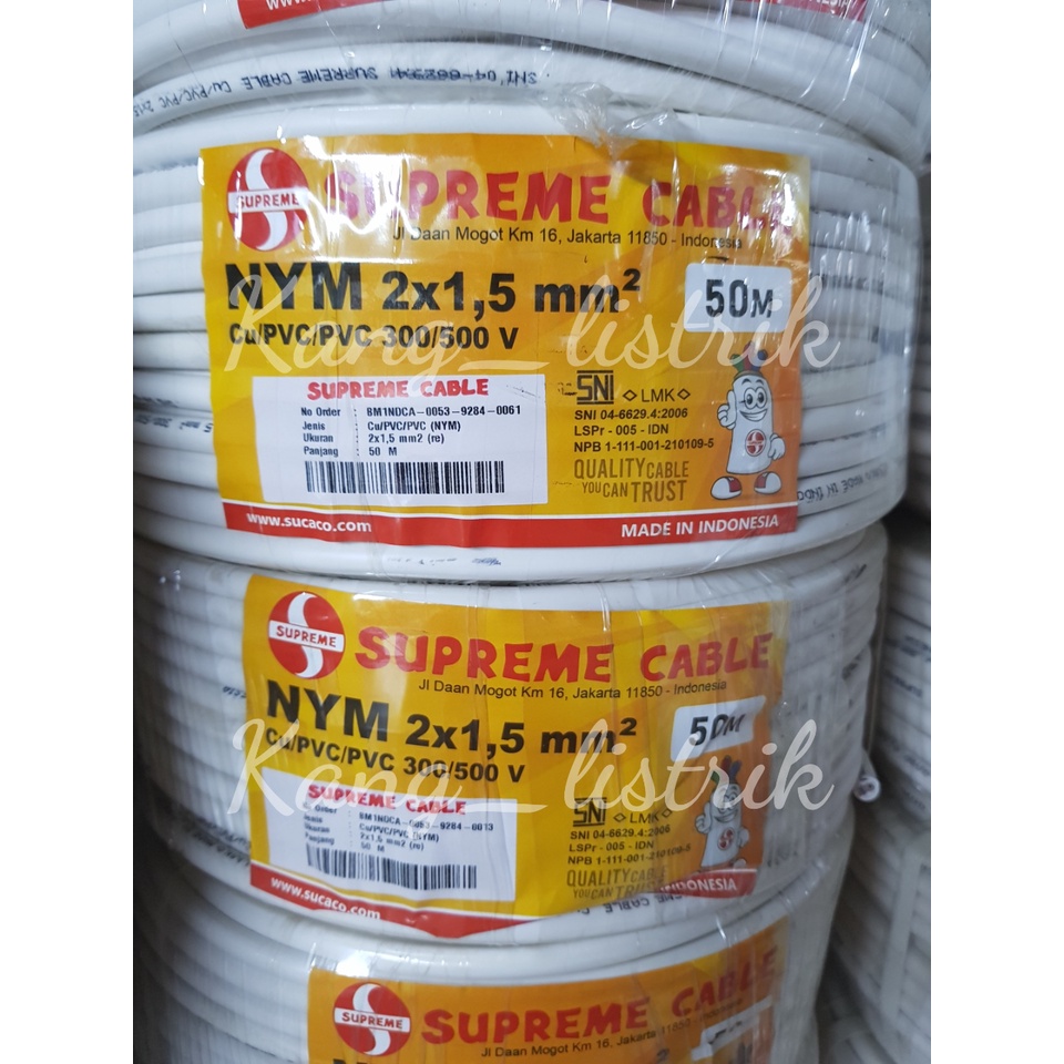 Kabel Supreme NYM 2x1.5 Per Roll 50M