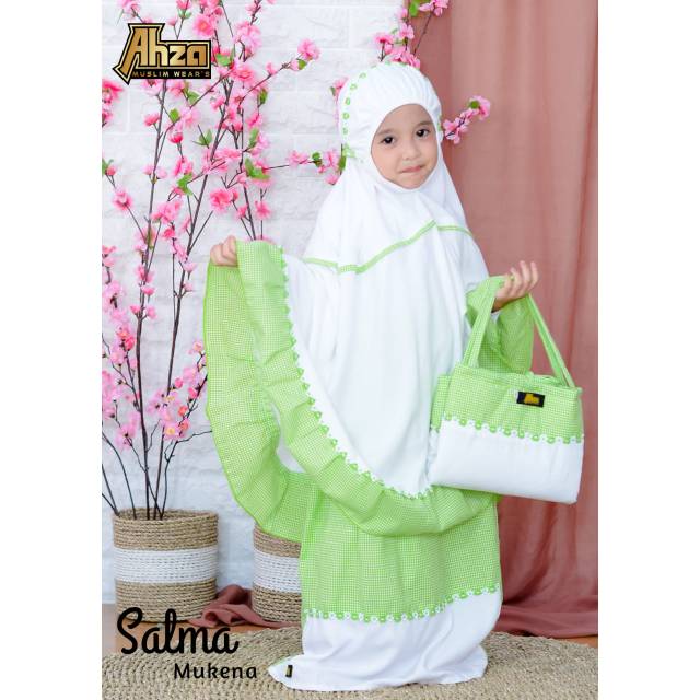 Mukena anak Salma ori by Ahza kids Collection/mukena anak branded adem katun