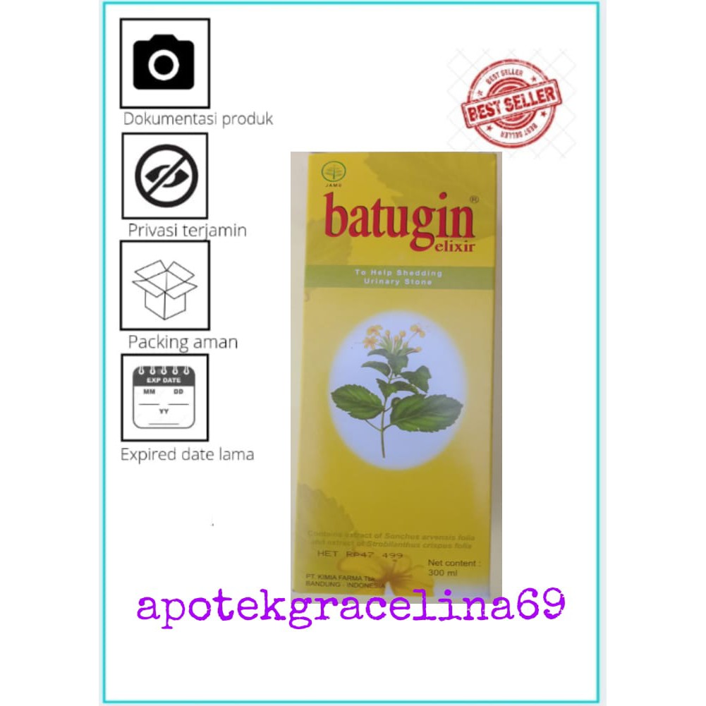 Obat untuk meluruhkan batu urin/Batugin Sirup 300 ml/Obat untuk meluruhkan batu urin