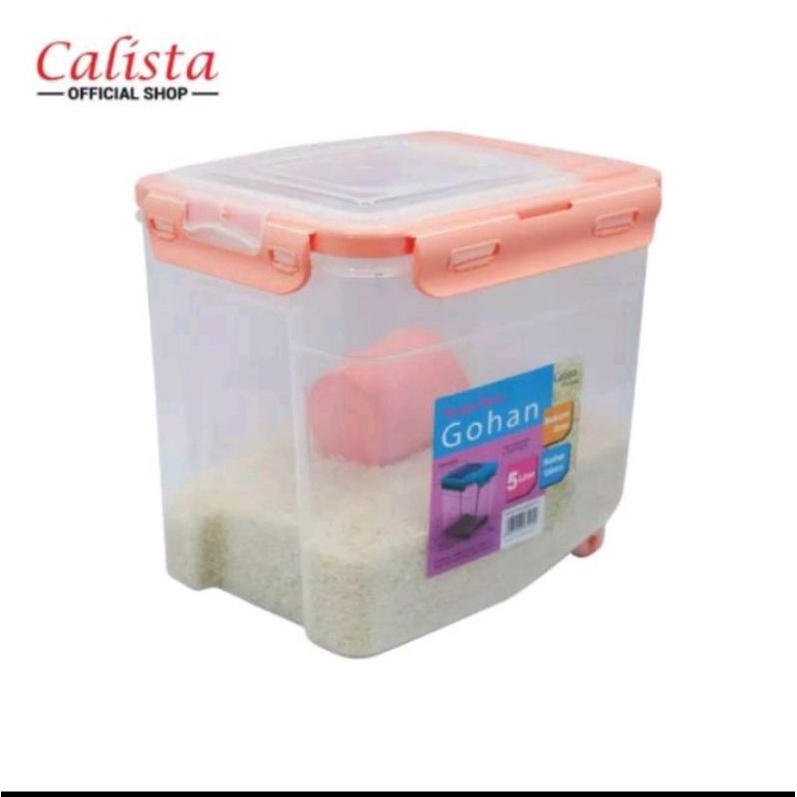 Rice Box Calista Gohan 5 Liter Tempat Beras Kedap Udara