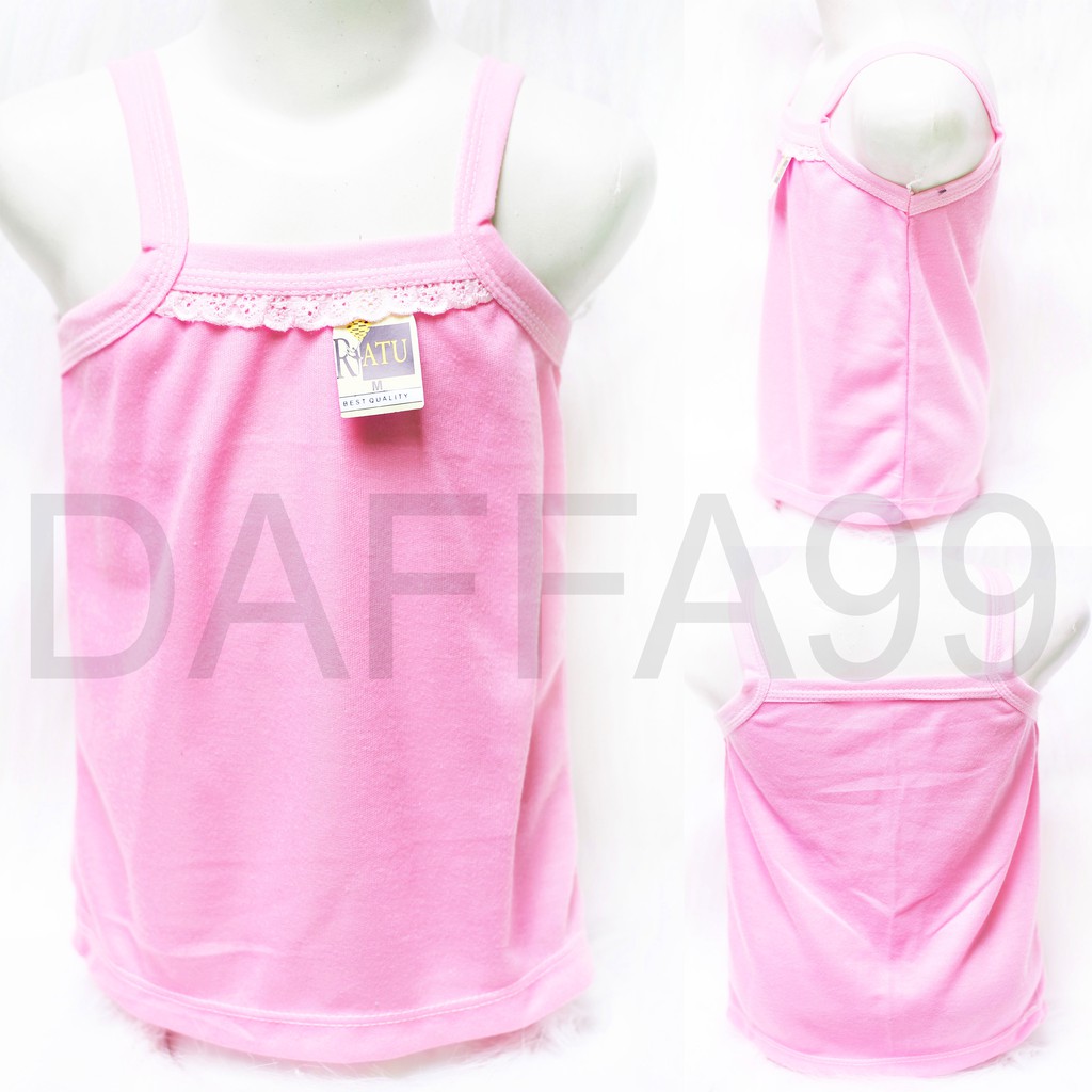 Kaos Dalam Anak/ Singlet Anak TK - SD dan Balita Warna Size M L XL 3L Aksen RENDA