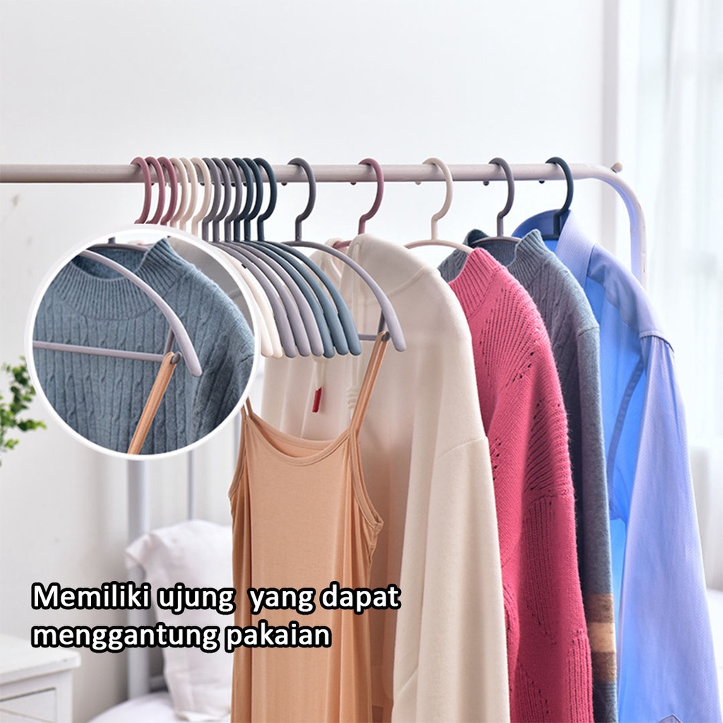 Gantungan Baju Hanger Plastik | Plastic Hanger Pakaian Laundry Anti Slip Warna | Cloth Hanger