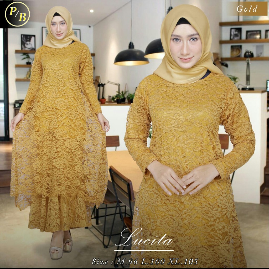 Kebaya Stelan Serba Brokat Aneka Pilihan Warna