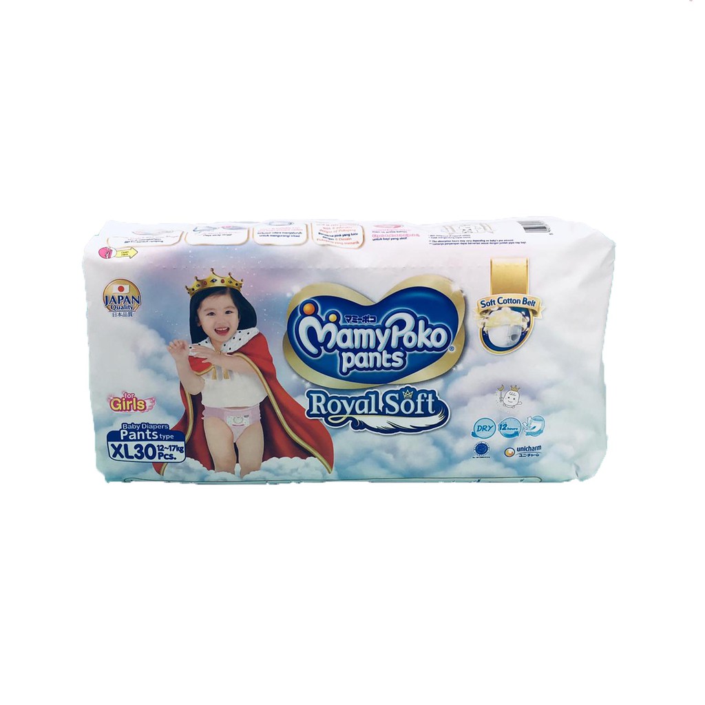 MamyPoko Pants / Royal Soft / For Girls / XL (12-17kg) 30pcs