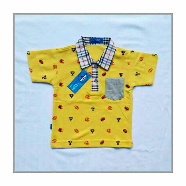 Atasan anak cowok polo shirt sablon bahan lacoste premium adem