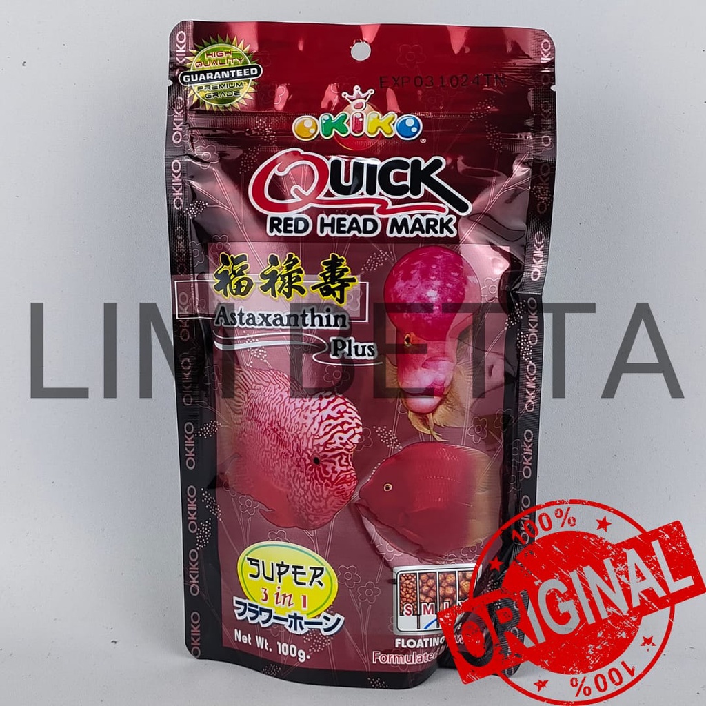 OKIKO QUICK RED HEAD MARK SIZE M / PELET LOUHAN OKIKO MERAH 100 GRAM