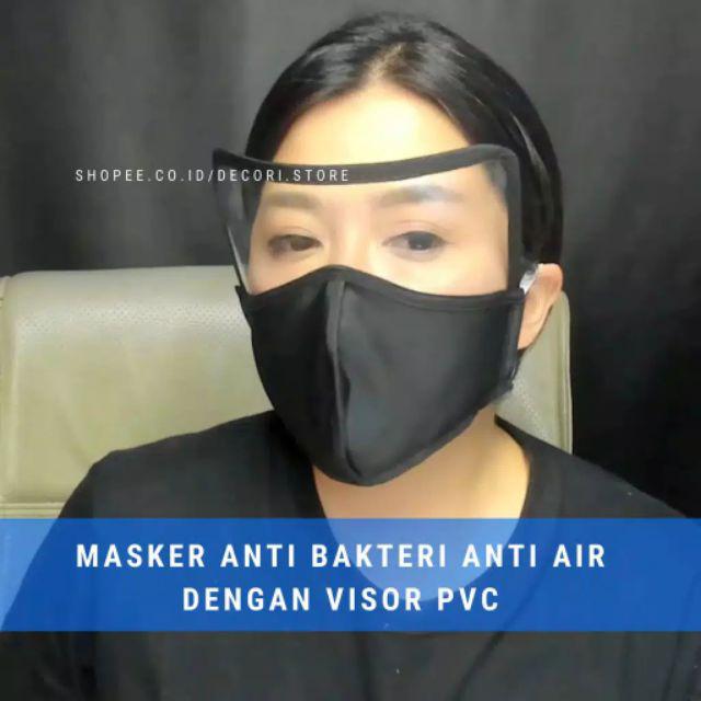 Masker Kain Pvc 2 Lapis Eyeshield Visor Face Shield Anti Bakteri Droplet Air Non Medis Waterproof