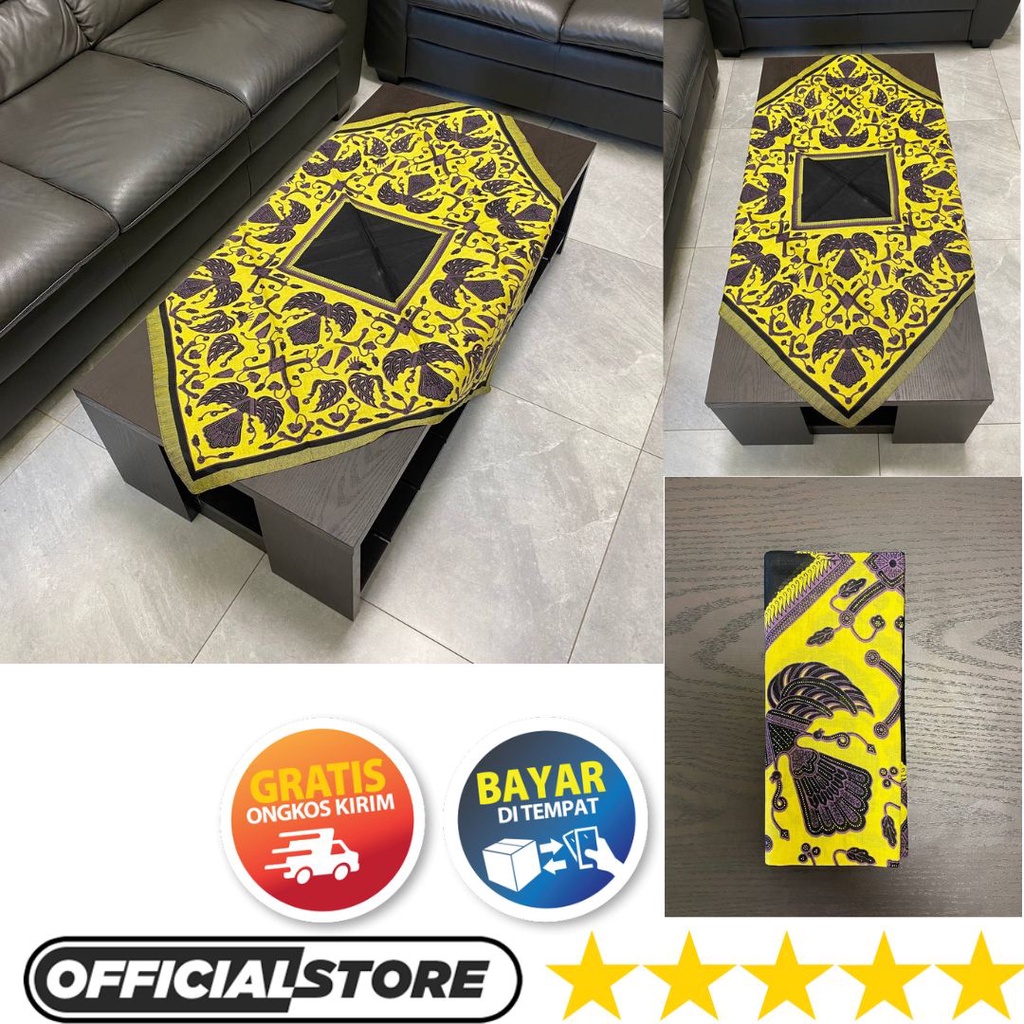 Alas Meja Ruang Tamu Taplak Model Persegi Empat Kotak Panjang Bahan Katun Ukuran 100 x 100 Table Run