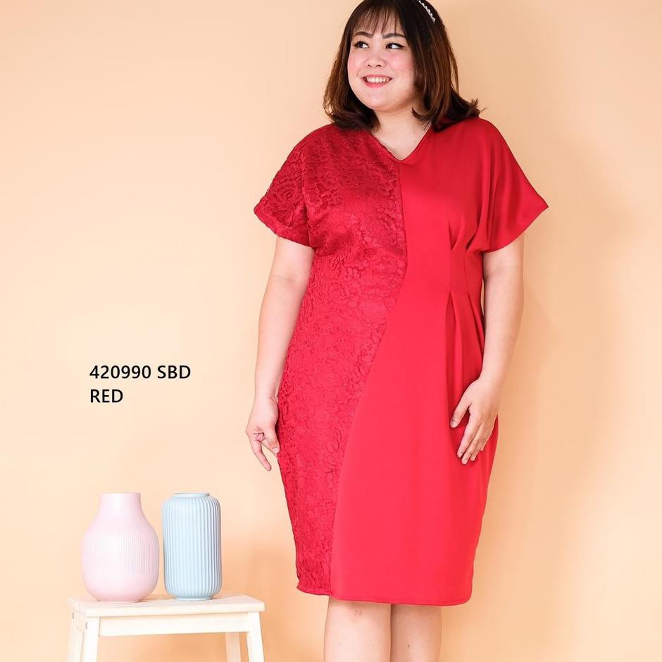 PRQ Hanbai - Brokat dress big size  Ready Stok.
