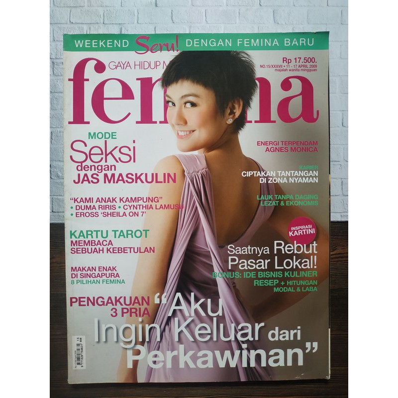 Majalah Femina Edisi April 2009 Cover Agnes Monica