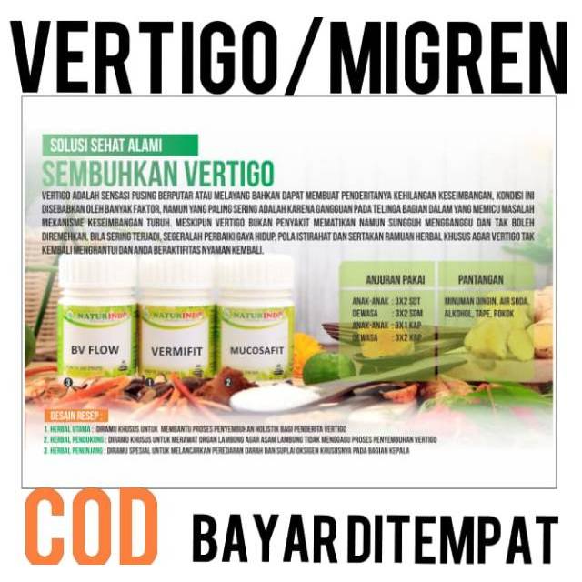 OBAT SAKIT KEPALA, PUSING, VERTIGO, MIGREN, SAKIT KEPALA MENAHUN HERBAL NATURINDO