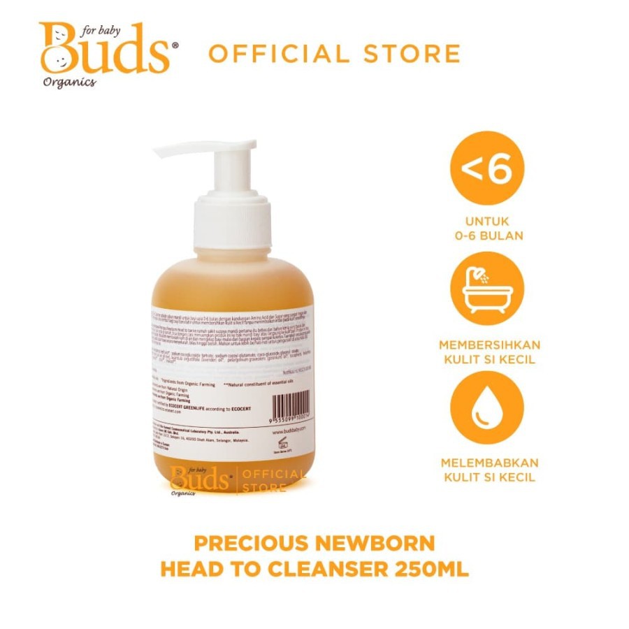 Makassar ! Buds Cherised Organics Precious Head to Toe Cleanser 250 ml