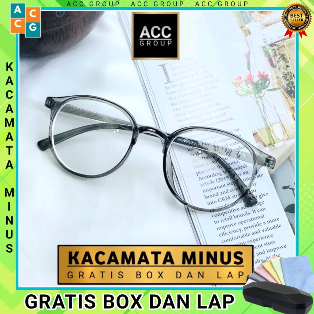 MINUS KACAMATA OVAL CASUAL UKURAN 0.50-5.00 FREE BOX DAN LAP