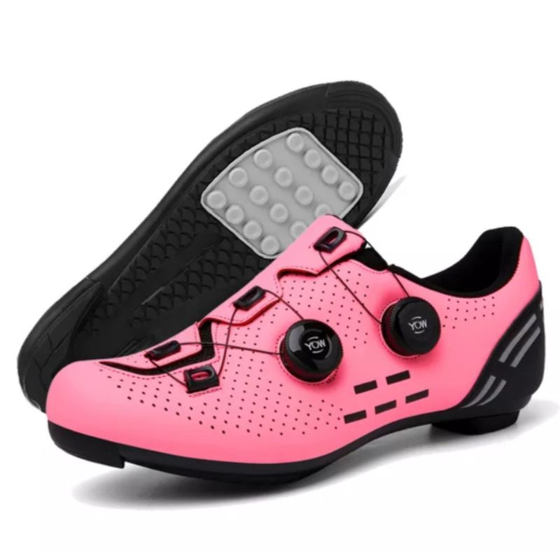 Sport Sepatu Sepeda Non Cleat 2 BOA Bicycle Shoes No Cleats Sepatu Sepeda Gowes Pink