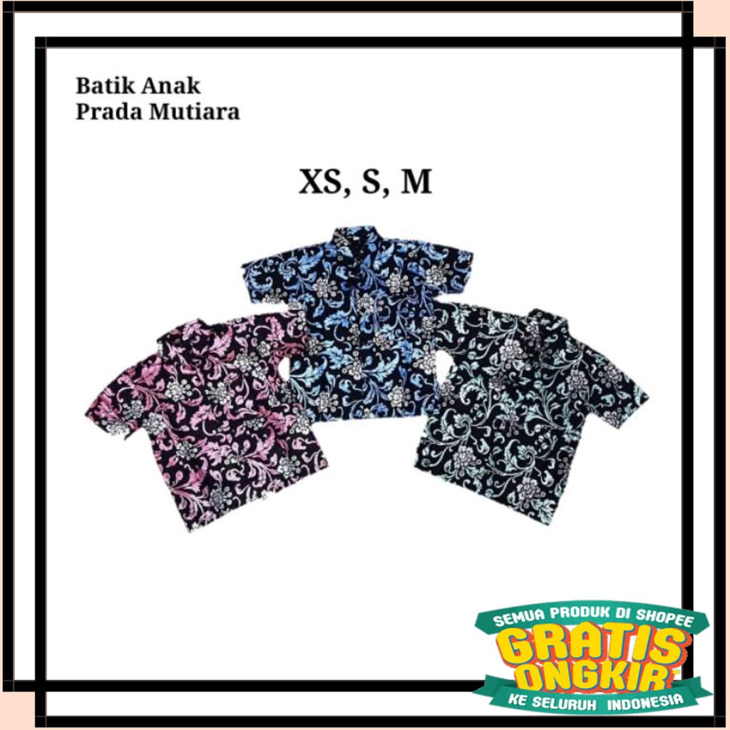 BATIK ANAK DEWASA ORANGTUA ALISAN / NIVANA Batik  Anak Prada Mutiara Kemeja Anak Kid Fashion