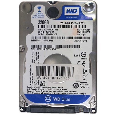 HDD 2.5" 320gb sata wd|HDD NOTEBOOK/LAPTOP