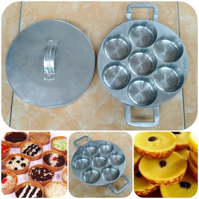 Cetakan Kue Lumpur Super Tebal /Wingko Babat/ Martabak Mini / Terang Bulan 7 Lubang Tebal
