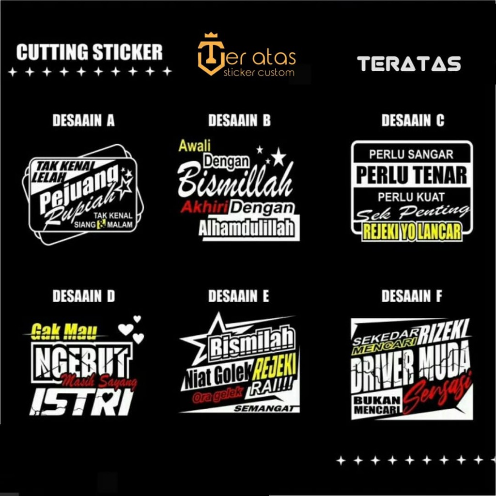 sticker kata kata mobil, pick up, truck, elp, dkk sticker kata kata bijak driver uk 45 x 30 cm