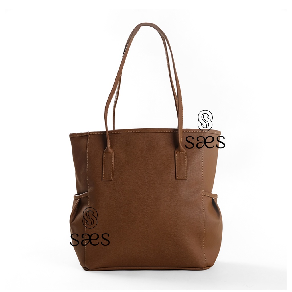 SAES - Vinca Tas Tote Bag Wanita Kulit Wanita Vintage Retro