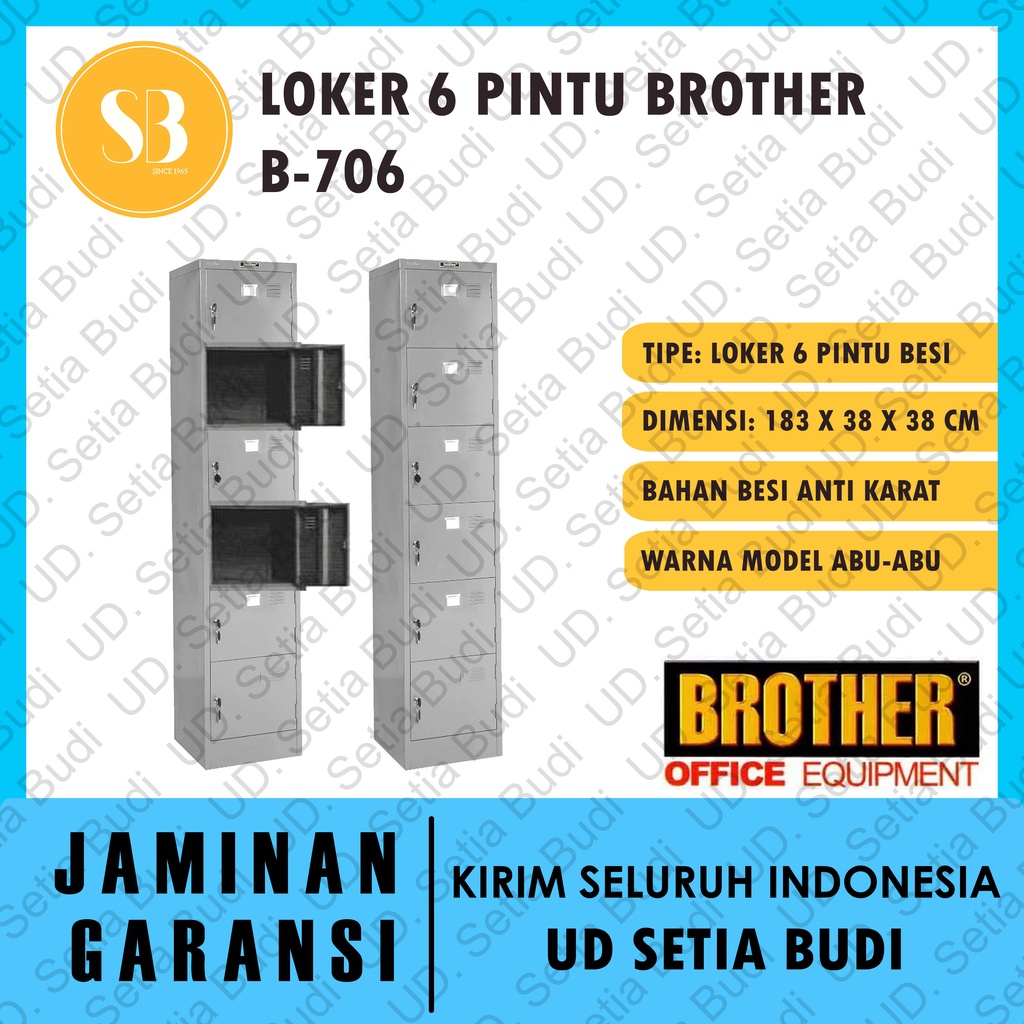 Loker 6 Pintu Lemari Locker Brother B-706