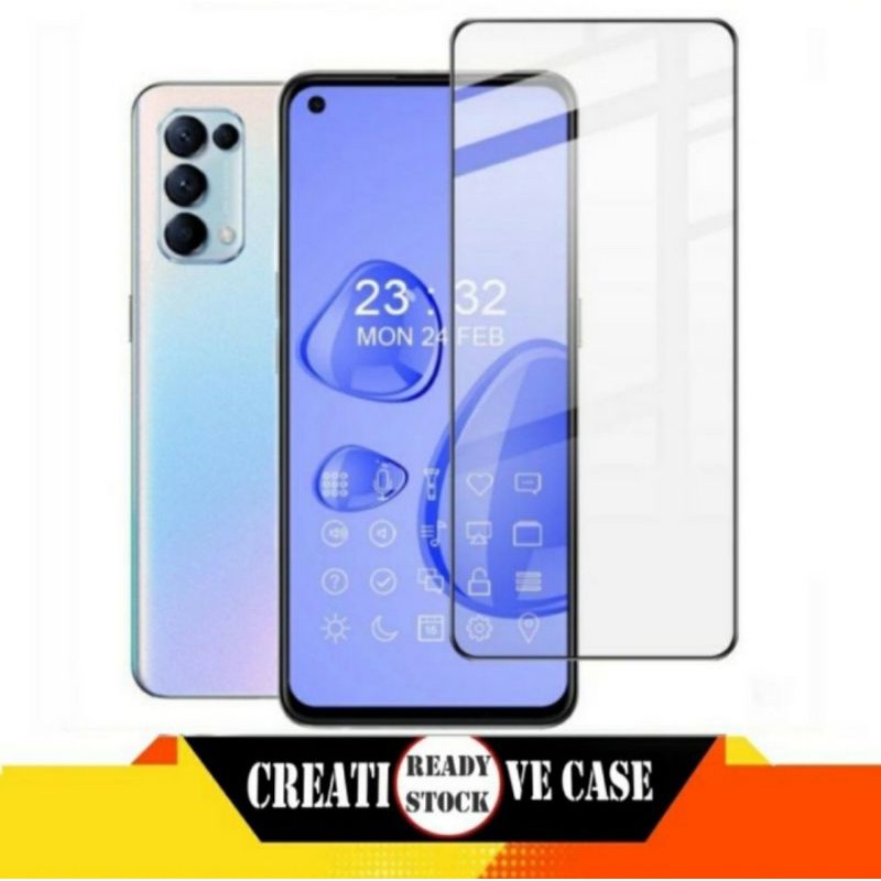 For Oppo Reno 5 New 2021 Tempered Glass Full Layar Anti Gores Kaca