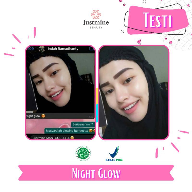 Paket isi 4 Justmine Beauty Skincare All Varian Series - Paket Night Glow Remove Spot AcneJelly