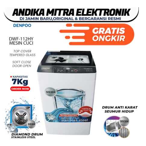 Mesin Cuci Full Auto DWF 112HY 7Kg Terbaru dan Super Hemat Listrik