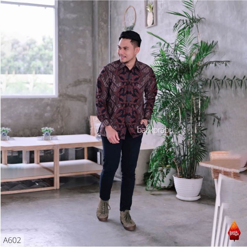 Baju Kemeja Batik Pria Lengan Panjang Pesta Kantoran Seragaman BG32