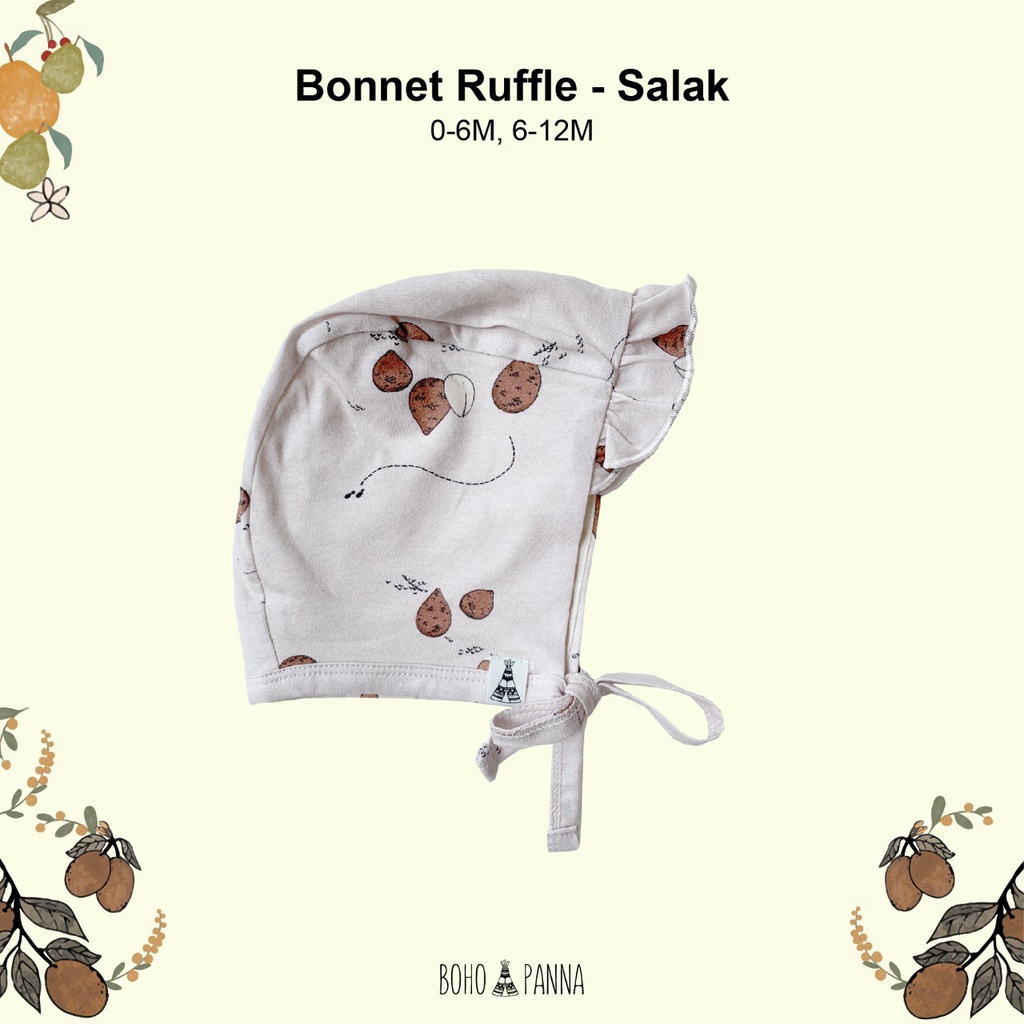 BOHOPANNA Bonnet Ruffle Hat Print Topi Bayi Motif