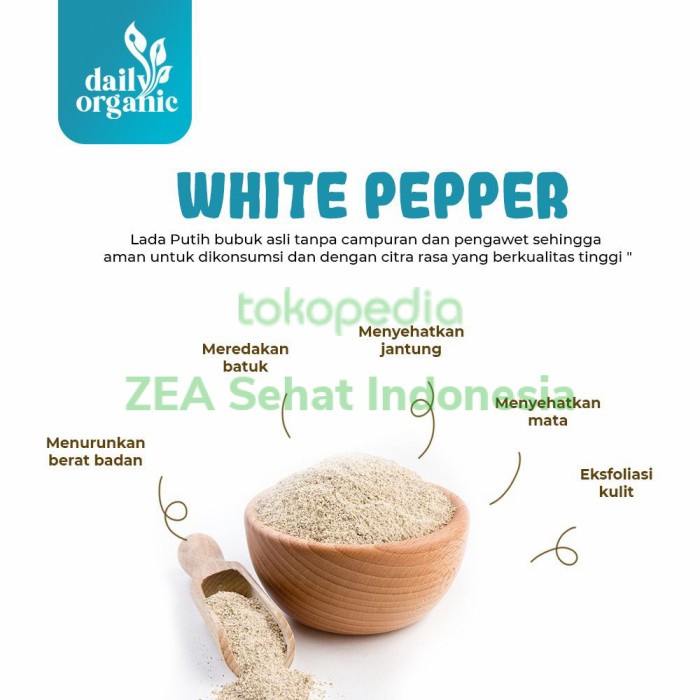 Lada Putih Murni Daily Organic White Pepper Premium